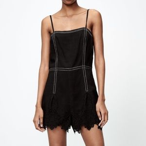 ZARA Short Jumpsuit with Top stitching